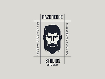 RazorEdge Studios barber bearber shop brand mark identity identity design logo design mans barber minimal logo modern logo salon