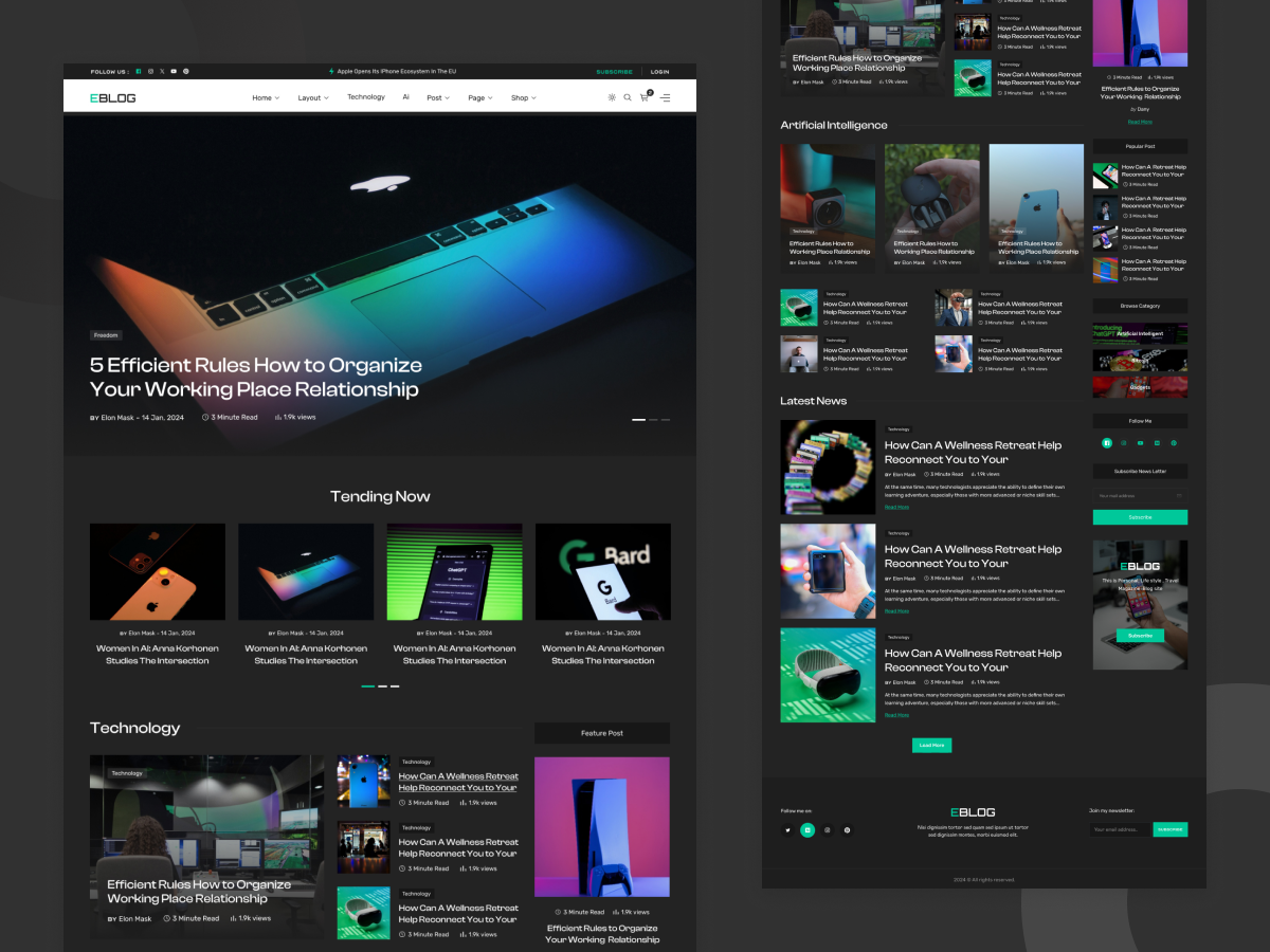 Minimal Blog UI Design Concept blog ui design clean interface creative design concepts dribbble ui showcase minimal ui modern blog design responsive design ui uiux trends user experience web design inspiration