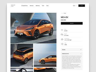 Concept Spotlight: DreamCar – A Modern Approach to Car Resale auto automobile car cars e commerce ecommerce electro cars graphic design product page resale ui