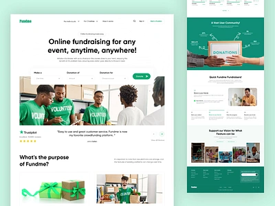 Fund Me - Crowdfunding Website Landing Page Design animation charity fund clean crowd crowd funding crowdfunding crowdfunding campaign donation finance free palestine funding fundraising helping hero section landing page motion graphics ui ui design uiux web design