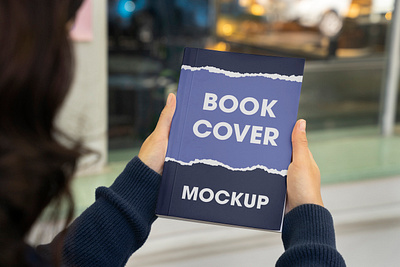 Book Cover Mockup blue book branding cover design graphic design hand logo mockup