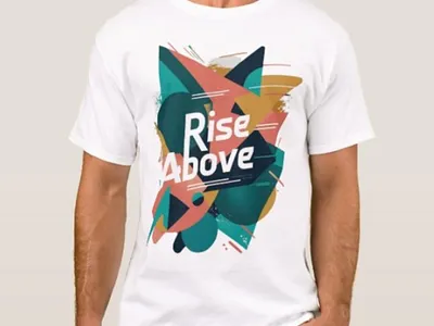 Rise Above Abstract Geometric T-Shirt – Motivational ecommerce uniquetshirt
