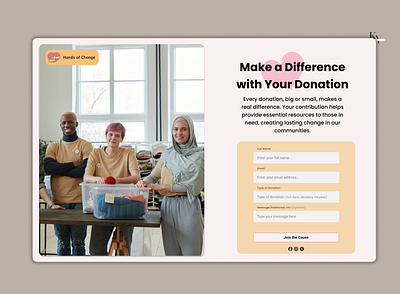 Hands of Change, a volunteer-driven charity event focused charitydesign dailyuichallenge design ui uiux web design