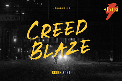 Creed Blaze - Brush Font advertising artistic branding brush font energetic font font awesome font design handwritten headline marketing poster social media sport street stylish font typography