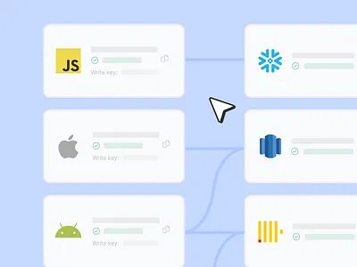 Home Page Graphics and Animations for RudderStack animation data company illustration landing page graphics simple motion graphics ui animation web design