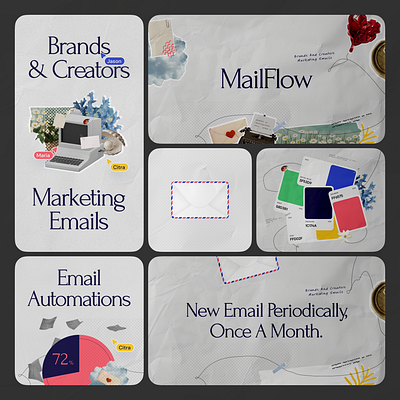 Early Concept - MailFlow art art direction brainstorm brand brand identity branding concept creative direction design email email marketing figma graphic design illustration logo marketing minimal moodboard retro visual