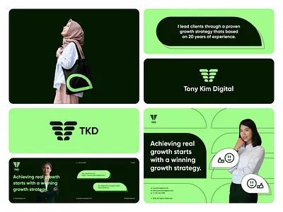 Tony Kim Digital Direction 3 branding branding and identity chat chat bubble clean color palette corporate design graphic design green iconography identity illustration logo logo design modern pattern tech trendy unsplash