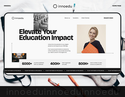 Innoedu | Home Page Design clean design education home page landing page landing page design modern ui uiux ux web web design