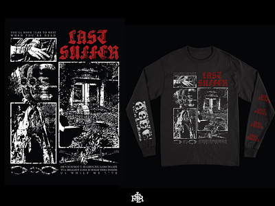 Last Suffer art artwork bandmerch blackmetal branding coveralbum cult deathmetal design drawing fantasy horror illustration logo merch design merchandise merchband metalcore music ui