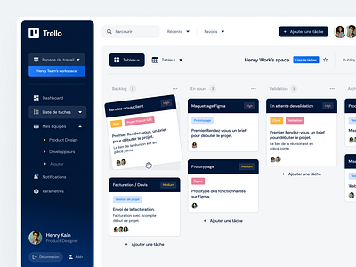 Trello - Dashboard design cards dashboard design figma graphic design research trello ui ui design ux ux design