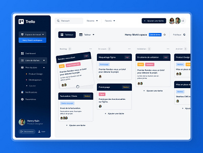 Dashboard UI/UX - Trello cards dashboard design figma graphic design research trello ui ui design ux ux design