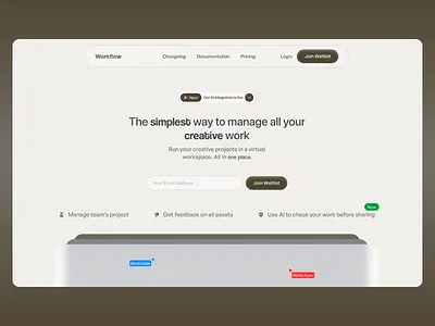 Design for Smarter Workflows branding business solutions creative process design digital design interaction design landing page minimalist design modern design product design productivity strategy system user onboarding task management tech innovation uiux design user interface website workspace tools