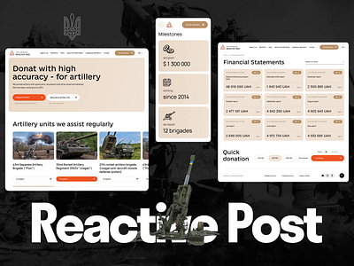 Reactive Post design donations site ukrainian web