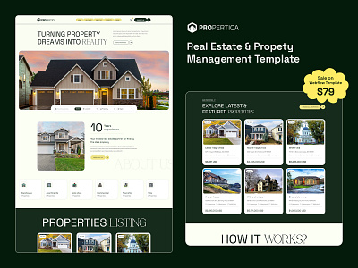 Propertica - Real Estate Website Template blog cms webflow template content management system creative design ecommerce template fully responsive layout logo real estate webflow webflow template