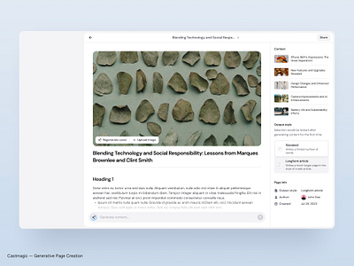 Castmagic — Generative page creation app figma ui uidesign userinterface