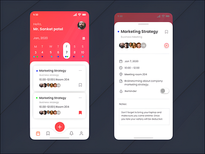 Calendar App Design app app design app interface design designs interface ui ui design ux design