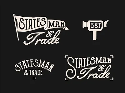 Statesman & Trade branding hand drawn hand lettering logo retro videographer vintage