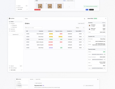 Filament eCommerce Dashboard business categories list clean commerce platform dashboard design ecommerce minimalist modern orders payments product design products list sales start up tables ui ux web design website template