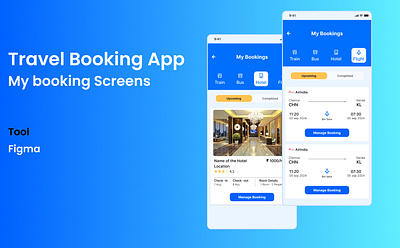 Travel Booking App - My Booking Screens design typography ui