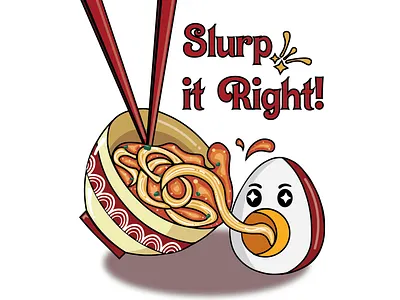 Sticker - Ilustration drawn food ilustration noodles streetfood vector
