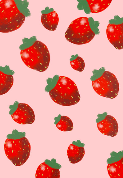 Strawberry Short Cake digital art illustrator morden art procreate wallpaper