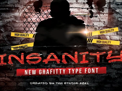 INSANITY – Graffiti Font branding display font edgy font gaming graffiti movie poster thumbnails urban youtube