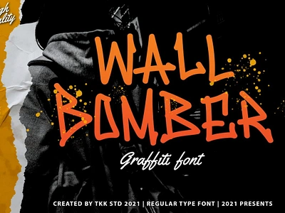 Wall Bomber – Urban Graffiti Font branding display font edgy font gaming graffiti movie poster rebellious urban youtube