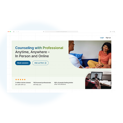 Counseling Website Landing Page counseling landing page ui ui ux ux web design