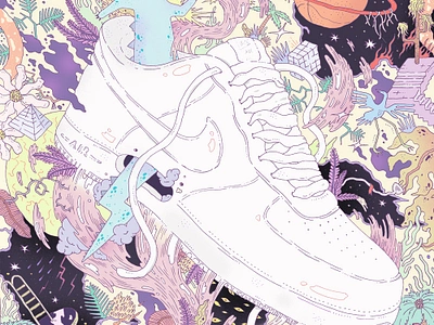 Nike Air Force 1 airforce airforce1 details handmade illustration nike nikeairforce photoshop psychedelic sneakers