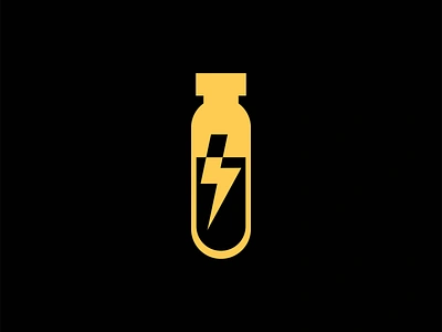 Lightning Bolt In Flask Logo animal bolt branding chemistry design emblem energy flask gaming geometric icon illustration lightning logo mark negativ space power tech vector