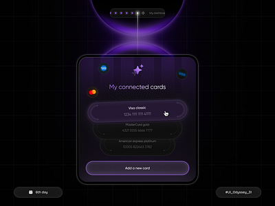 Credit Cards management component💳 banking cards component dashboard design finance financial management master card minimal money product product design ui ux visa card