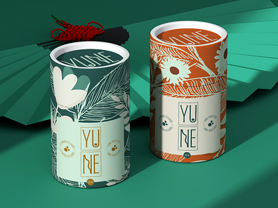 PACKAGING DESIGN & LOGO FOR YUNE TEA box design brand identity brand identity design branding design graphic design logo logo design packaging packaging design premium tea tea branding tea packaging