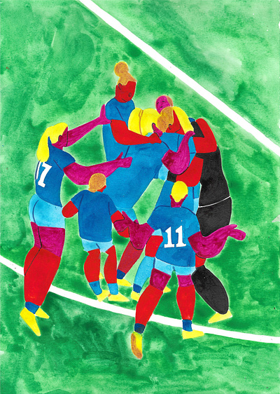 We Are The Best Team competition crowd femalefootball football illustration portrait stillllife