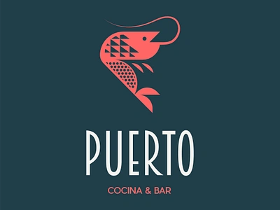 Meet Puerto Cocina & Bar! 🦑 bar brand identity geometric logos mexican food mexican restaurant mexican seafood minimal restaurant branding restaurant logo restaurant logos seafood branding seafood logo squid logo typography