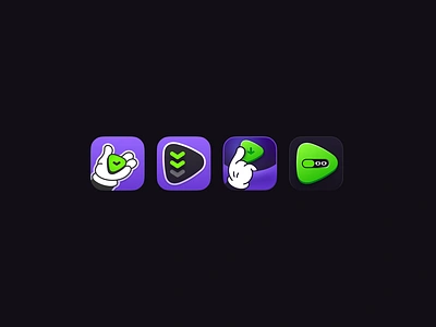 Icon variations for the video download app app app icon cartoon download glove illustration video downloader