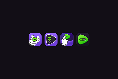 Icon variations for the video download app app app icon cartoon download glove illustration video downloader