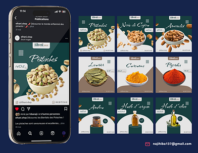 Social Media Designs for a Spices and Dried Fruits Brand graphic design typography