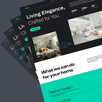 Home Interior Design - Landing Page branding decoration website design flat home decoration home interior interior landing page living ui web application website