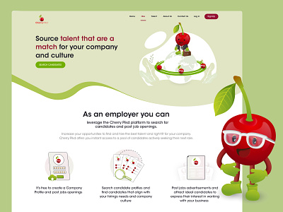 Cherry Lading Page Design animation branding design graphic design illustration logo motion graphics ui ux vector