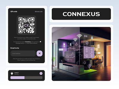 Connexus - IoT Smart Home Mobile App | Design Concept branding connexus figmadesign futureofliving homeautomation iotapp iotinnovation smarthome smartliving uidesign uiux