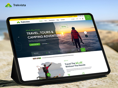 Trekvista - Hassle-free Travel Experience✈️ adventure camping homepage innovativeglance landingpage tour website tours travel travel website treking site trending ui