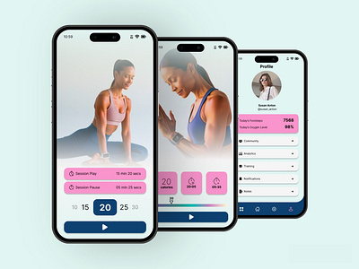 Fitness Trainer App 3d animation brand identity brand identity design branding de design graphic design motion graphics ui