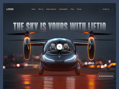 Flying Taxi website and Landing page bengaluru dubai flying taxi web miniaml ui on demand service taxi taxi landing page taxi web uber ui website