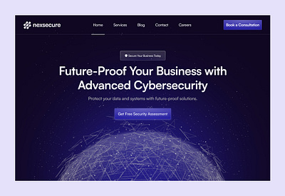 Nexsecure Hero Section - Cybersecurity Service cybersecurity hero landingpage saas uidesign uiux uxdesign web website