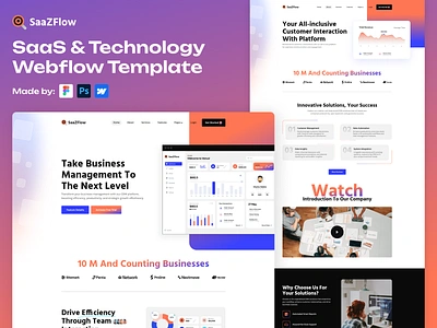 Best SaaS & Technology Webflow Template agency business community dashboard design modern design responsive design saas template software startups template ui web designer webflow webflow designer webflow template website website designer website template