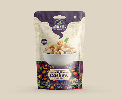 Cashew Pouch Design box design brand design branding cashew cashew packaging cashew pouch cashew pouch design dry fruits packaging dry fruits pouch design indian dry fruits label design logo design packaging packaging design pouch design product design