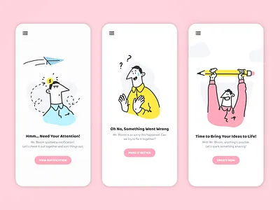 Mr. Bloom is here for you 🌸 vol2 app design graphic design illustration typography ui vector