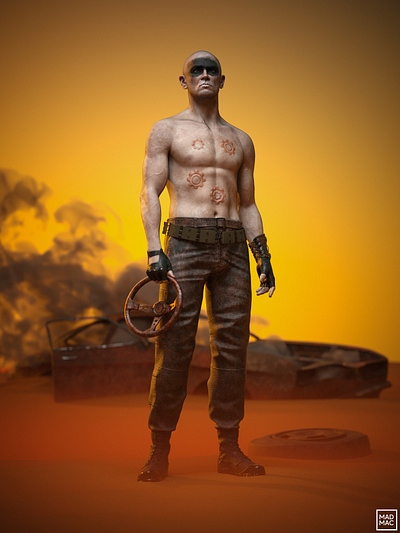 Mad Max - War Boy 3d bodypaint character character design characterdesign digital art facepaint fanart furyroad illustration madmax noai originalcharacter pale portrait render substancepainter texture valhalla