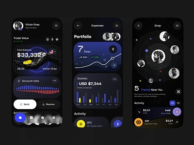 Crypto Management App – UI Concept android app chart coin crypto crypto app crypto design crypto illustration crypto trade crypto trading design ios mobile ui ux wallet wallet design