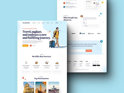 WanderNest - Travel agency Website Design animation branding logo travel agency ui